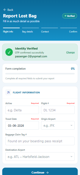 Getlanta app screen 1